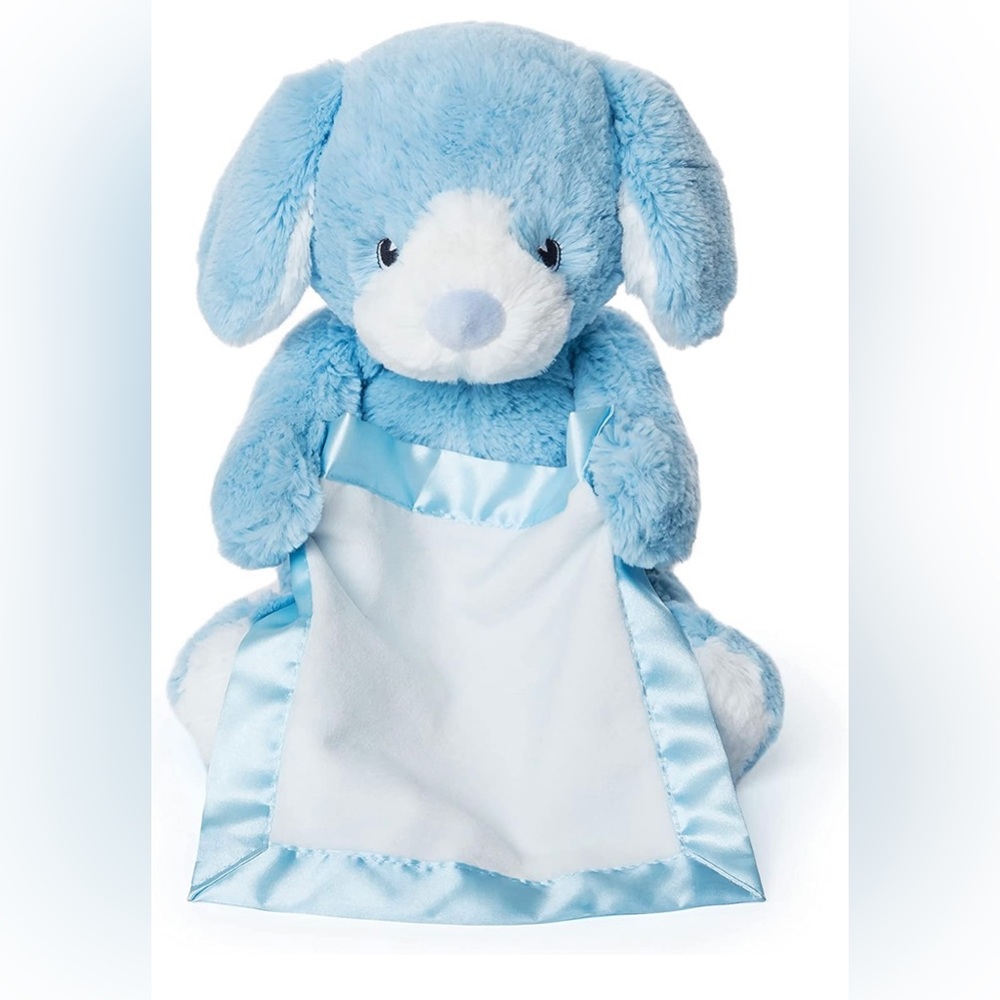 NWT Peek-a-Boo Furry Friends Animated Peek-a-Boo Puppy Plush, Blue, 10"